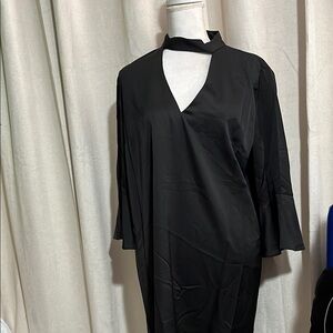 Elegant Black Dress with Unique Neckline